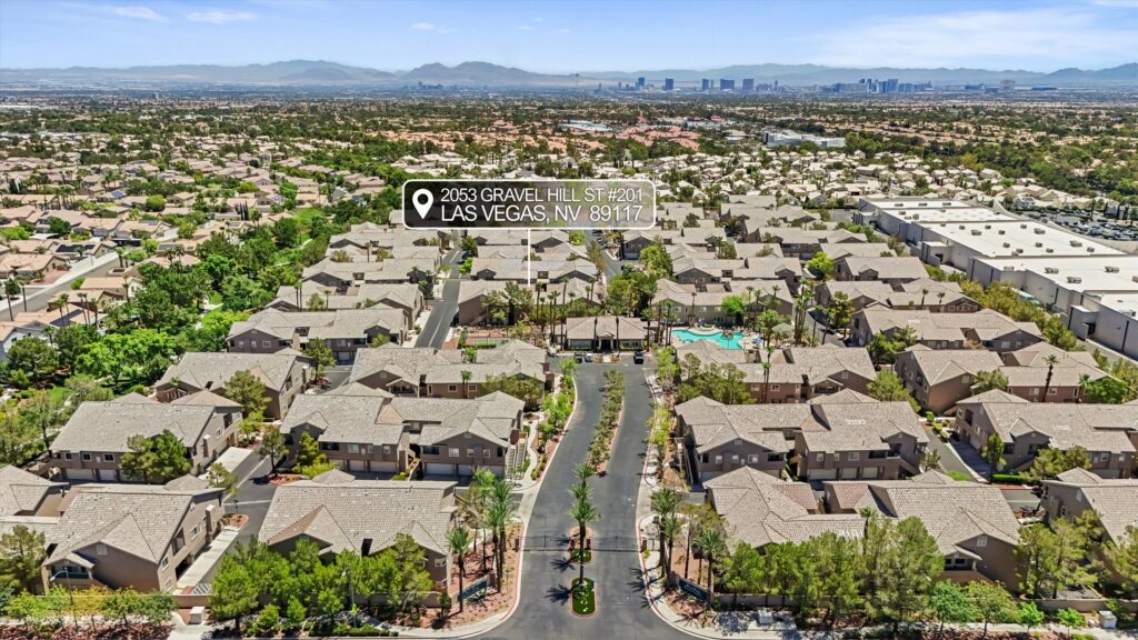 Community pool and spa at a VA approved condo community near Summerlin in Las Vegas, Nevada