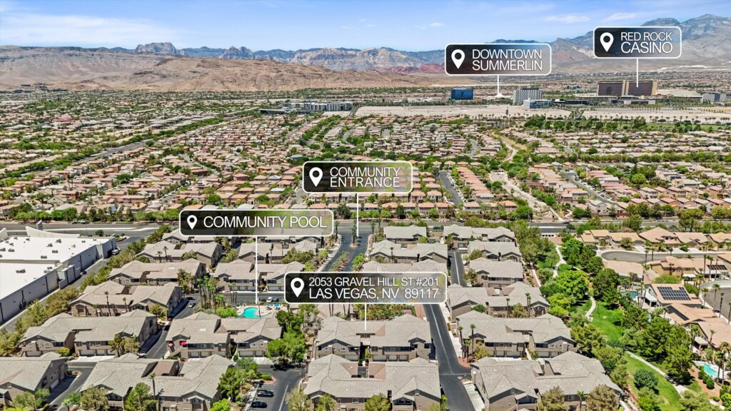 Community pool and spa at Stone Ridge gated condos in Peccole Ranch, Las Vegas