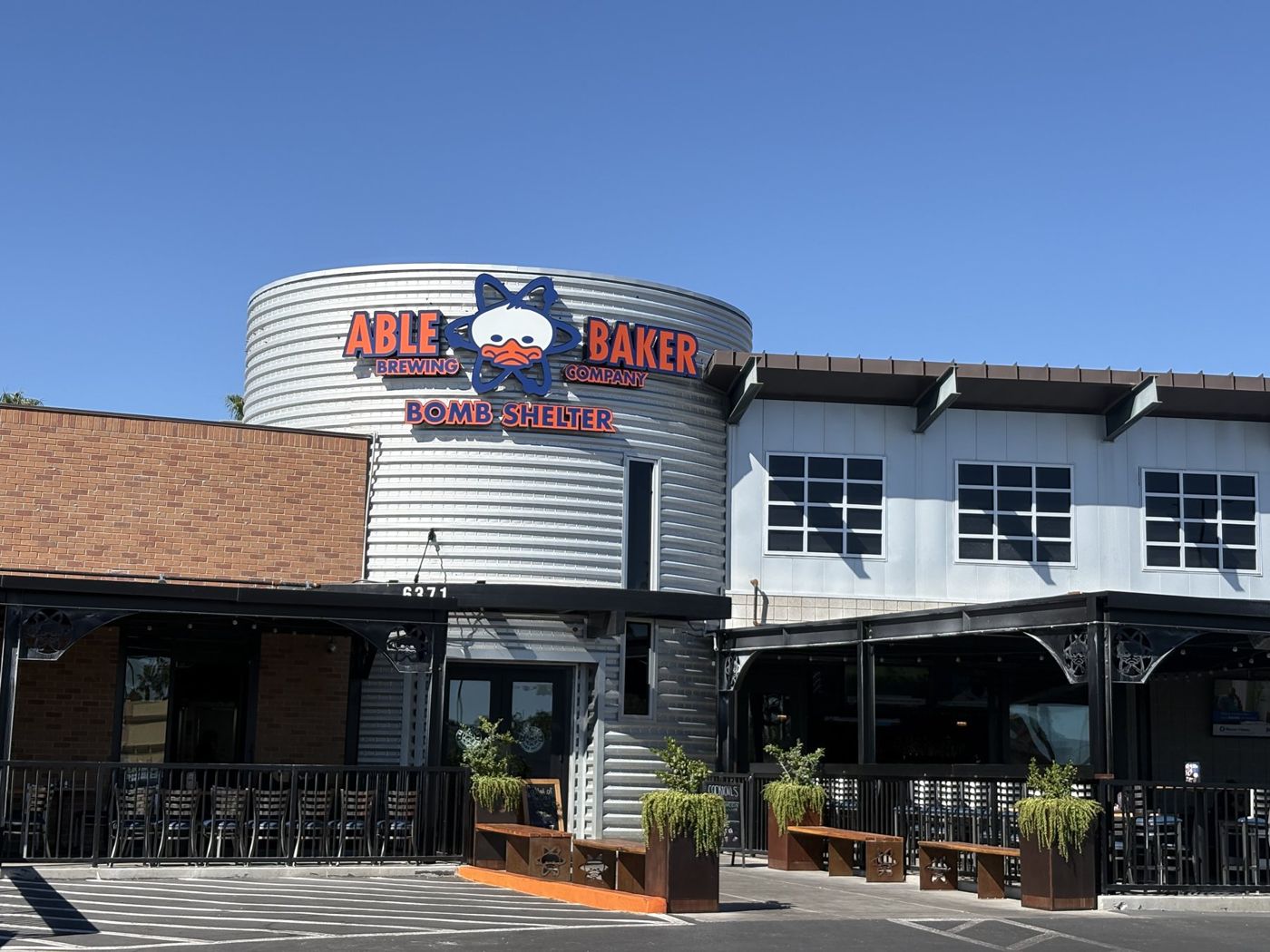 Able Baker Centennial Hills Bomb Shelter exterior and patio at 6371 Centennial Center Blvd in Las Vegas